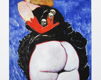 Ernst Fuchs - "The head collector" - Handsigned Giclée