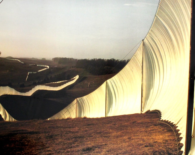 Christo - "Running Fence"  - Large Photo Offset, 1976