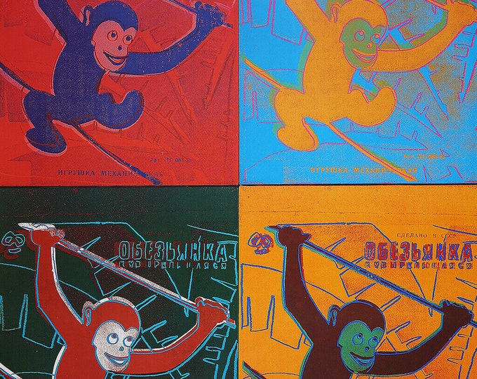 Andy Warhol  - "Four Monkeys" - LARGE Colour Offset Lithograph, 1993