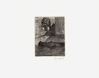 Renato Natali - "Venice" - Stamp signed Etching, 1977
