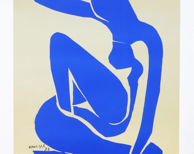 Henri Matisse - " Blue Nude, 1952 " - Large Vintage Limited Edition Collectible Poster