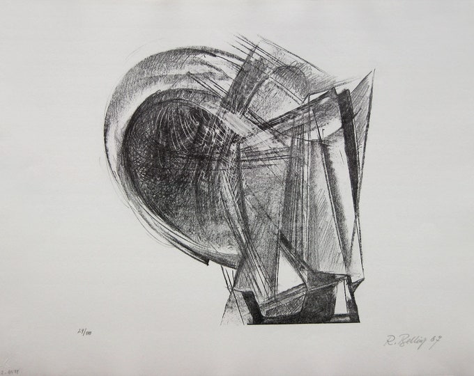 Rudolf Belling  - "Design for Sculpture" - Hand signed Lithograph, 1967