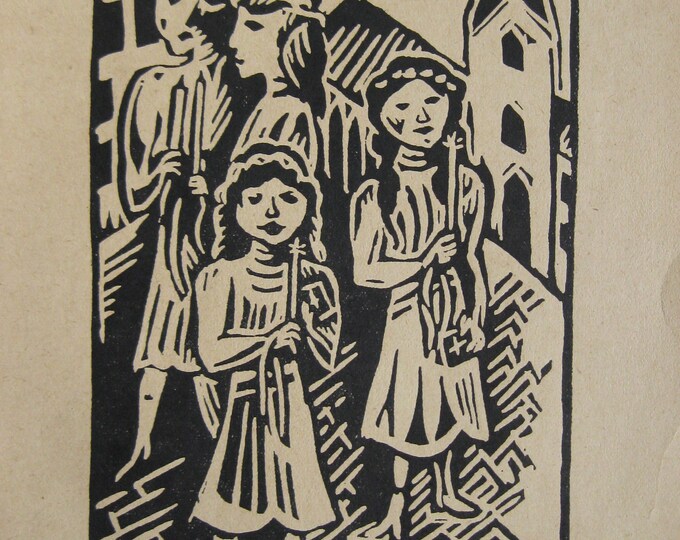 Max Unold - "Communium" - Original Woodcut - 1925