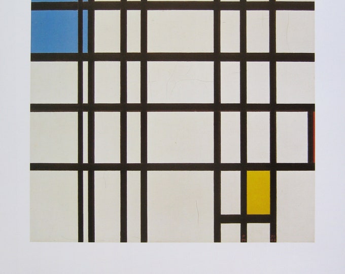Piet Mondriaan - "Rhythm in Black Lines"  - Colour Offset Lithograph Poster - 1986