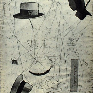 Joan Miró - "Prèsencia de Joan Prats" - Cartel firmado en litografía offset, 1976