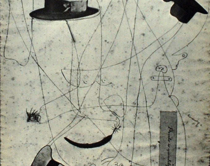 Joan Miró  - "Prèsencia de Joan Prats" - Offset lithograph signed poster, 1976