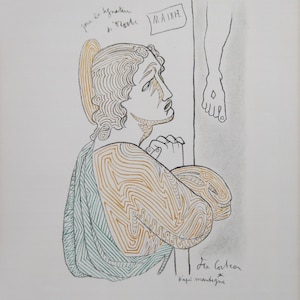 Jean Cocteau - "Mairie" - Lithographie couleur originale - 1956