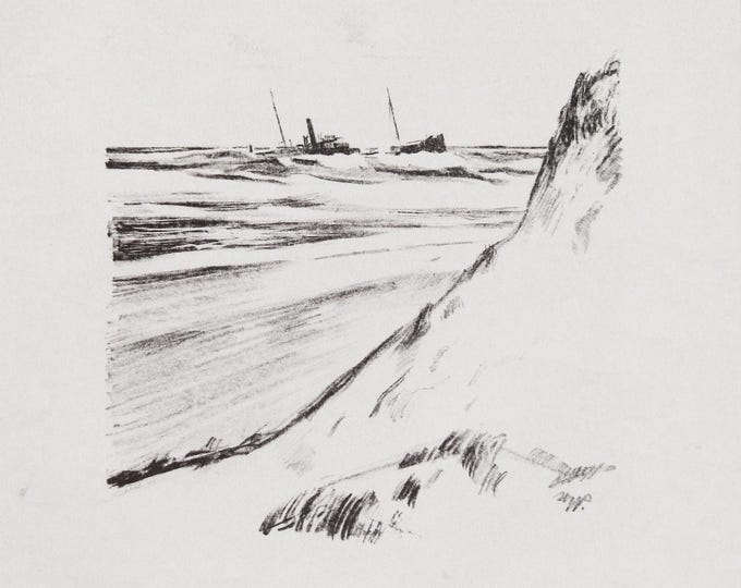 Hermann Westphal - 'Wreck' - Original Lithograph, 1915