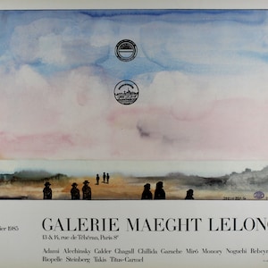 Saul Steinberg - &quot;Galerie Maeght Lelong&quot; - Póster de litografía offset, 1985