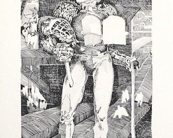 Raffaele de Rosa - "Knight" - Hand signed Lithograph