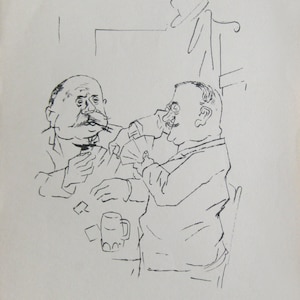 GEORGE GROSZ - "Jugadores de cartas" - Litografía offset original (Ecce Homo), 1923