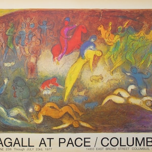 Marc Chagall  - &quot;Chagall At Pace/Columbus&quot; - Offset lithograph signed poster, 1977