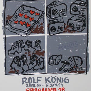 Rolf König - “Mahrzahner Bilderbogen” - Original Serigraph Exhibition Poster - 1989