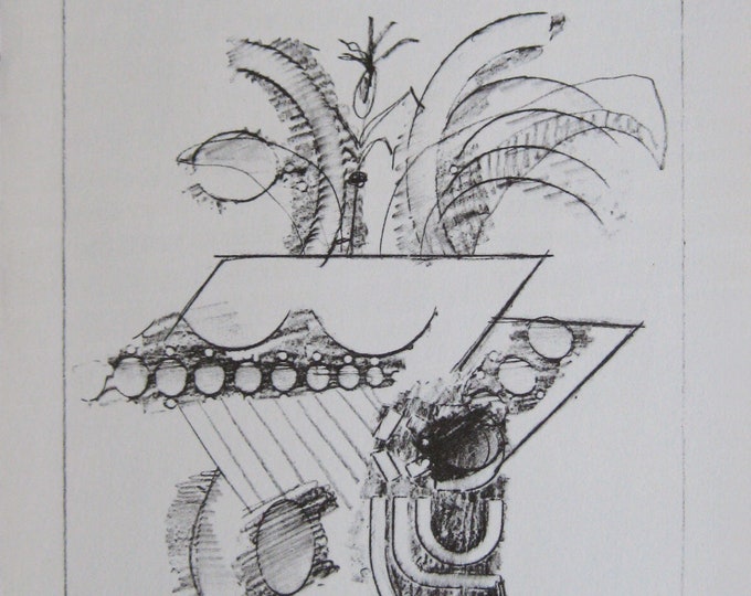 Saul Steinberg - "Illustration IV" - Limited edition Offset Lithograph published by Galerie Maeght - 1983