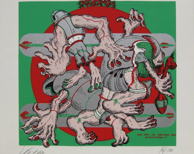 Hans Krenn - "Composition" - Handsigned Screenprint, 1967 (S/N - 16/100)