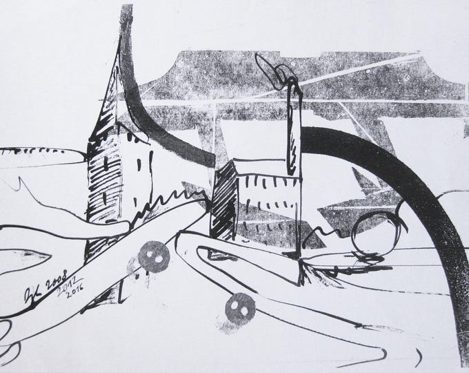 Burkhart Beyerle - "Composition" - Drawing, Signed and Dated - 2008-2012-2016