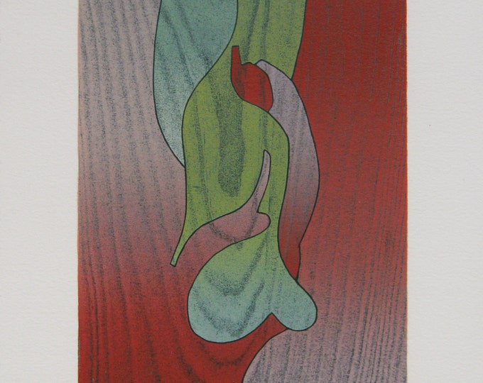 Franz Eggenschwiler - "Composition" - Colour Woodcut - 1987