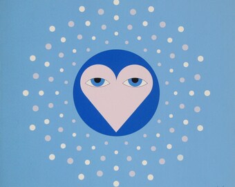 YVES LALOY - "Composition" - Hand signed Screenprint Wedding Invitation, 1971