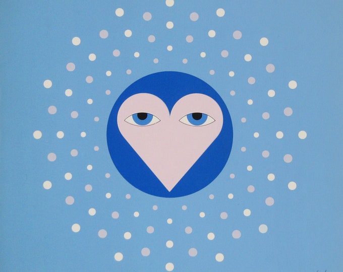 YVES LALOY - "Composition" - Hand signed Screenprint Wedding Invitation, 1971