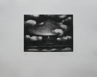 Robert Llimos -  "In the middle of the Clouds" - Handsigned Etching