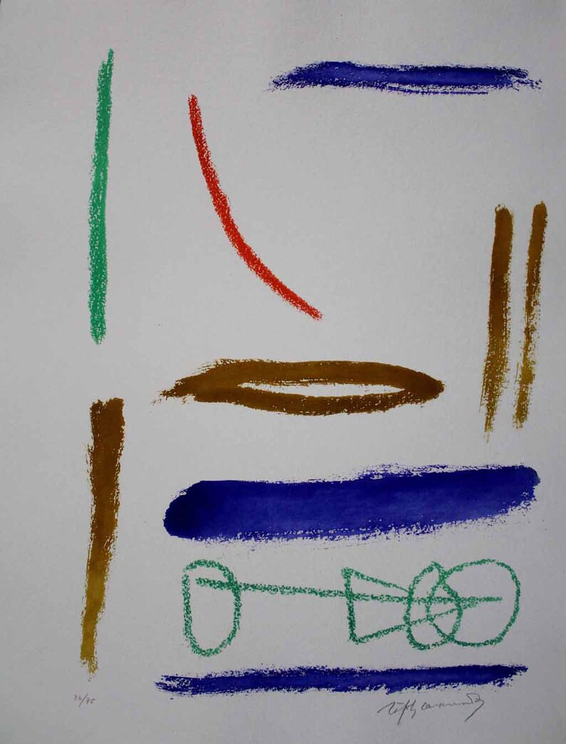 3075 Abstract Alberto Rafols Casamada SN Hand signed Aquatint Etching