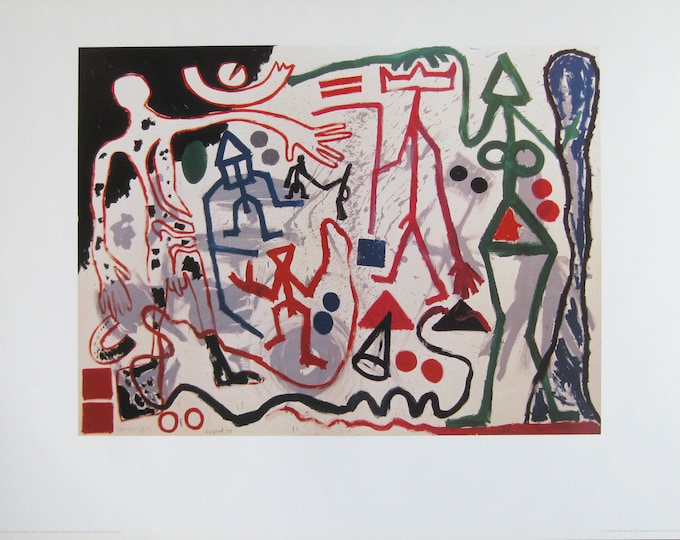 A.R. Penck - "Composition" - Colour Offset Lithograph, 1992