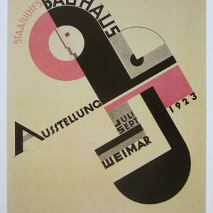 Joost Schmidt - "Staatliches Bauhaus 1923" - Reimpresión de exposición de litografía offset en color - 1988