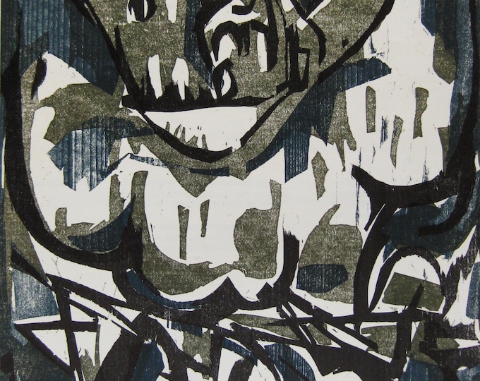 Werner Hofmann - "Composition" - Colour Woodcut - 1968