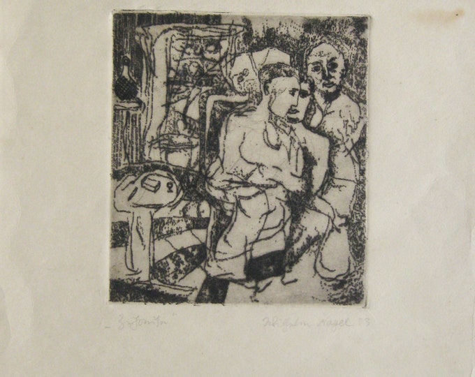 Wilhelm Nagel - "The Three Graces" - Hand Signed Etching - 1933
