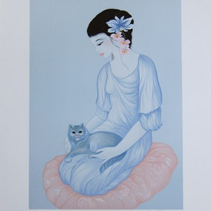 Mara Tran Long  - &quot;La Tendresse&quot; - Handsigned Lithograph