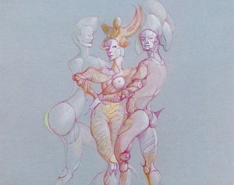 Leonor Fini - “Composition” - Original Photo Lithograph - 1980