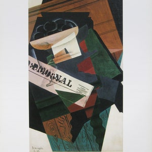 Juan Gris - &quot;Nature Morte Au Journal&quot; - Colour Offset Lithograph - 1986