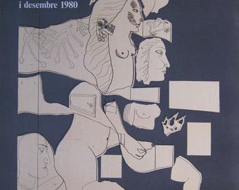 Jorge Castillo  - "Galeria Joan Prats" - Lithograph Exhibition Poster - 1980