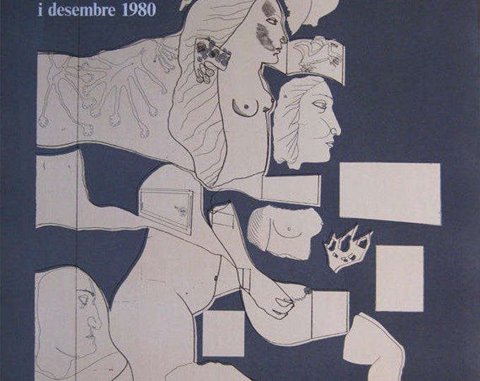 Jorge Castillo  - "Galeria Joan Prats" - Lithograph Exhibition Poster - 1980