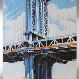 Richard Haas - &quot;Manhattan Bridge&quot; - Lithograph/Silkscreen on Aluminium - Hand signed