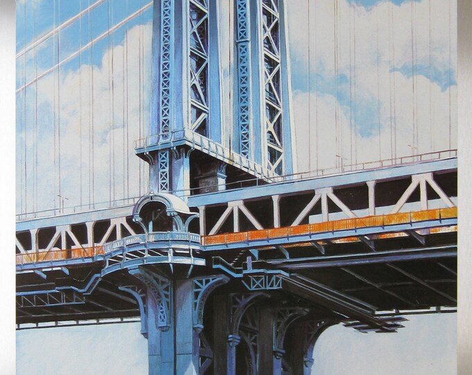 Richard Haas - "Manhattan Bridge" - Lithograph/Silkscreen on Aluminium - Hand signed