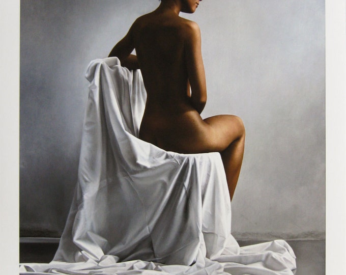 Peter Handel  - "Kathy sitting" - Photorealist - Handsigned  Giclée on handmade cotton paper