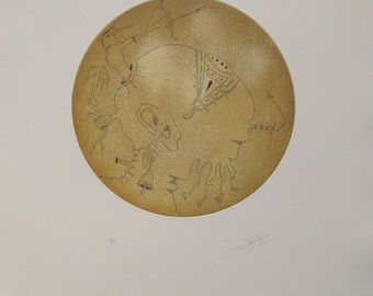 Joan Ponc  - "Amorfo" - Hand signed Color Etching ,1979 (S/N - HC)