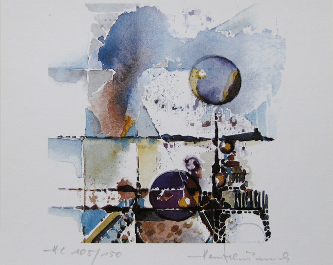 Horst Ernst Merten Schüppel  - Handsigned Lithograph 1985