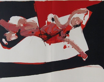 Paul Rebeyrolle - "Composition" Original Color Lithoraph - 1970