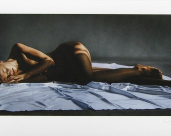 Peter Handel  - "Reclyning Kathy" - Photorealist - Handsigned  Giclée on handmade cotton paper