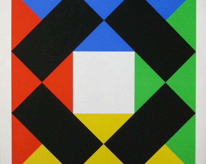 Max Bill - "Composition With White Centre"  Screen Print - 1972