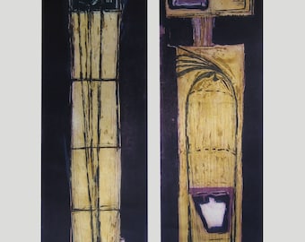 Yigal Ozeri - "Compostion" - Large Hand Signed Colour Etching - 1994 (S/N - 17/40)