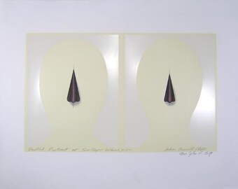 John Russell Clift - "Partial Portrait of two Flyer Whirligigs" - Large Hand signed Serigraph - 1980 (S/N - 104/260)