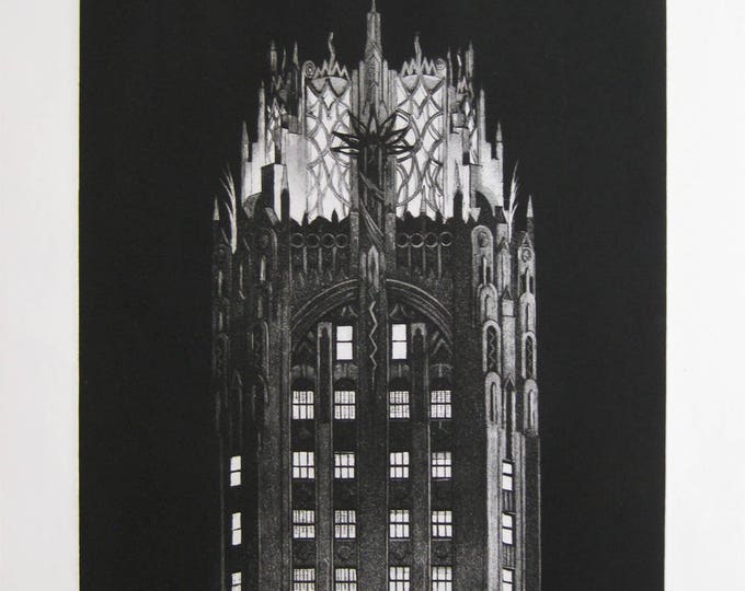 RICHARD HAAS - "General Electric Building" - Hand signed Etching (S/N 3-20)