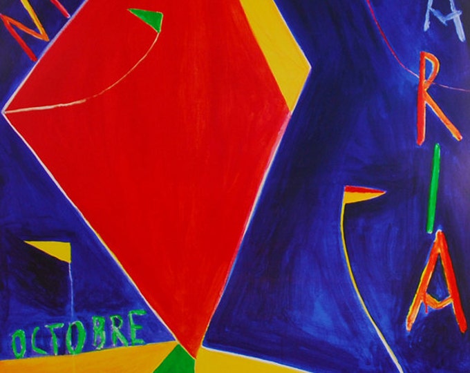 Nicola De Maria  - "Galerie Lelong, 1988" - Offset Lithograph poster, 1988