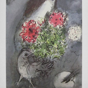 Marc Chagall - &quot;Femme, Bouquet et Oiseau&quot; - Vintage Offset Lithograph