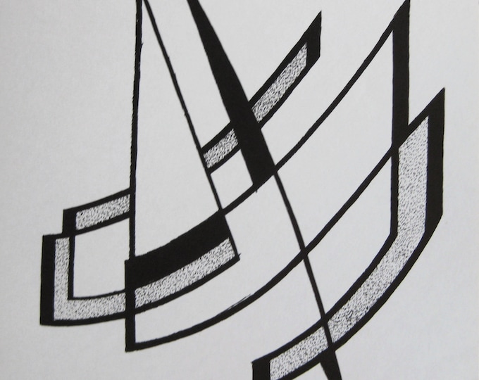 Italo Primi - "Geometrick Compostion" - Hand Signed Screen Print - 1948