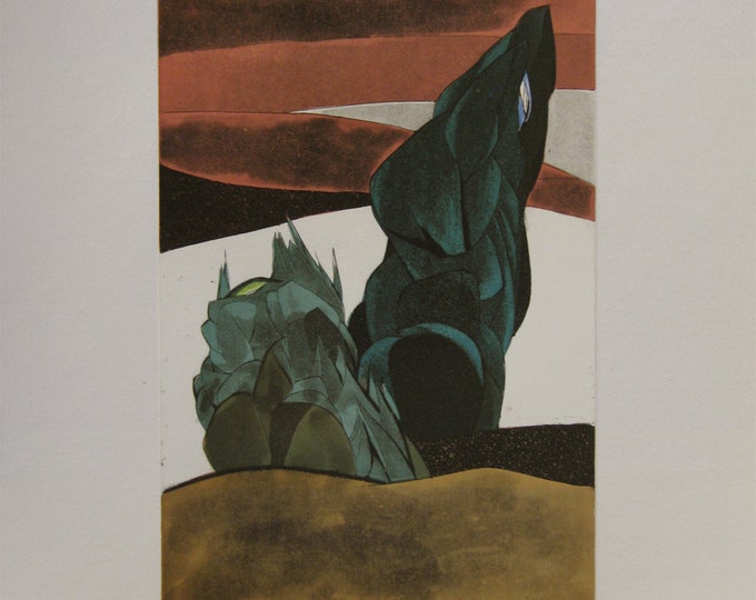 Wolff Buchholz - "Composition" - Handsigned Colour Etching, 1972
