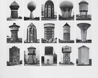 Bernd und Hilla Becher - "Water Towers" - Colour Offset lithograph